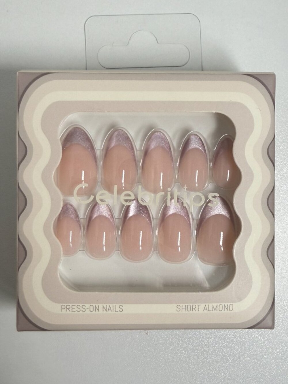 NEW Celebritips How Do You Like Your Rosé? Press On Nails Short Almond NIB